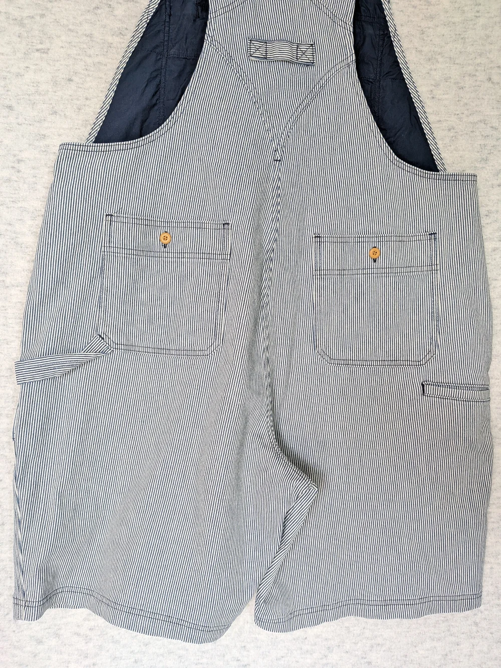 Duluth Trading Co. Rootstock Gardening Blue & White Striped Short Overalls Sz XL - Picture 11 of 16